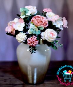 گل-رز-مصنوعی-دسته-ای-کوتاه-صورتی-قیمت-خرید-بازار-فروش-وارد-کننده-خارجی